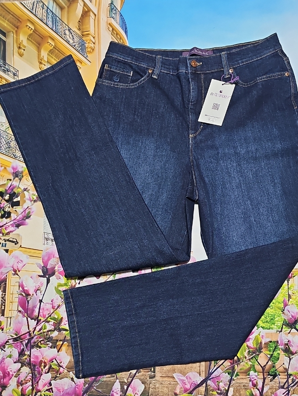 Gloria Vanderbilt High Waist Dark Blue Jeans Size 14 New